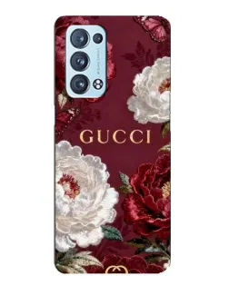 Чохол для OPPO Reno6 Pro Plus 5G з картинкою «Gucci — бордові троянди»