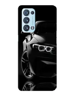 Чехол для OPPO Reno6 Pro Plus 5G с картинкой «Черная BMW — профиль»