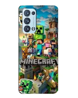 Чехол для OPPO Reno6 Pro Plus 5G с картинкой «Замок Minecraft»