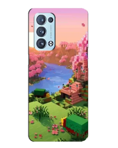 Чехол для OPPO Reno6 Pro Plus 5G с картинкой «Розовое дерево Minecraft»