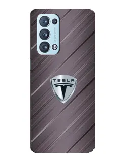 Чехол для OPPO Reno6 Pro Plus 5G с картинкой «Металлическая текстура Tesla»