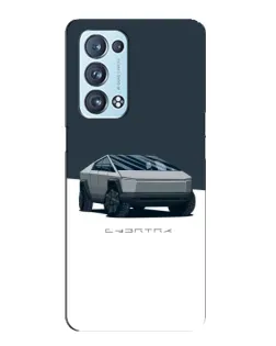 Чехол для OPPO Reno6 Pro Plus 5G с картинкой «Серебристый Cybertruck Tesla»