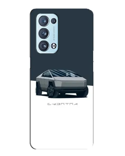 Чехол для OPPO Reno6 Pro Plus 5G с картинкой «Серебристый Cybertruck Tesla»