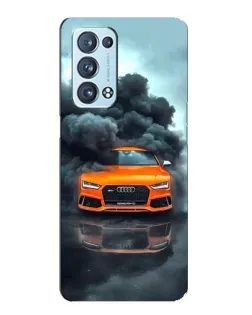 Чехол для OPPO Reno6 Pro Plus 5G с картинкой «Audi в облаках дыма»
