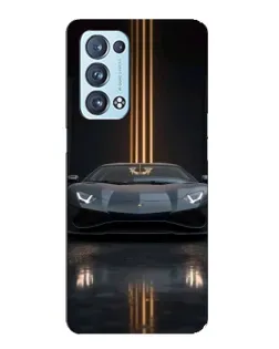Чехол для OPPO Reno6 Pro Plus 5G с картинкой «Lamborghini золотые линии»
