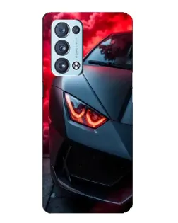 Чехол для OPPO Reno6 Pro Plus 5G с картинкой «Lamborghini красное сияние»