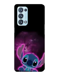 Чехол для OPPO Reno6 Pro Plus 5G с картинкой «Неоновый Stitch»