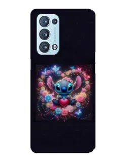 Чехол для OPPO Reno6 Pro Plus 5G с картинкой «Stitch в цветах»