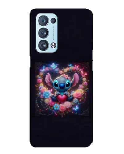 Чехол для OPPO Reno6 Pro Plus 5G с картинкой «Stitch в цветах»