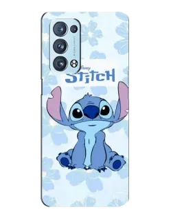 Чехол для OPPO Reno6 Pro Plus 5G с картинкой «Stitch среди цветов»