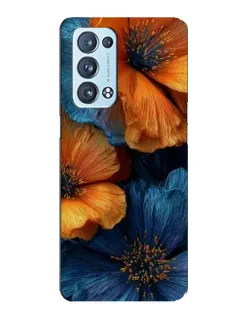Чехол для OPPO Reno6 Pro Plus 5G с картинкой «Яркая сине-оранжевая флора» Чехол для OPPO Reno6 Pro Plus 5G с картинкой «Яркая сине-оранжевая флора»