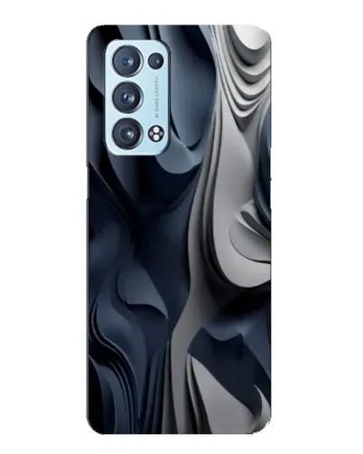 Чехол для OPPO Reno6 Pro Plus 5G с картинкой «Объемные синие складки»