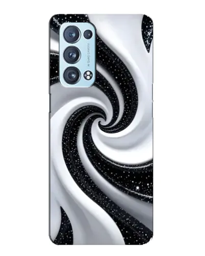 Чехол для OPPO Reno6 Pro Plus 5G с картинкой «Черно-белая спираль»