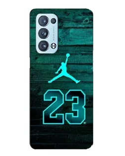 Чехол для OPPO Reno6 Pro 5G с картинкой «Jordan Cyan 23»
