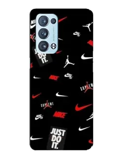 Чехол для OPPO Reno6 Pro 5G с картинкой «Nike Mix Pattern»