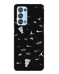 Чехол для OPPO Reno6 Pro 5G с картинкой «Nike Black Pattern»