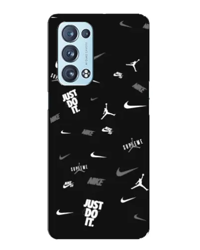 Чехол для OPPO Reno6 Pro 5G с картинкой «Nike Black Pattern»