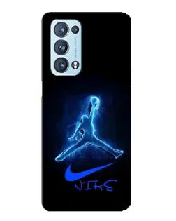Чехол для OPPO Reno6 Pro 5G с картинкой «Jordan Neon Blue»