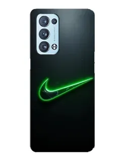 Чехол для OPPO Reno6 Pro 5G с картинкой «Неоновый контур Nike»