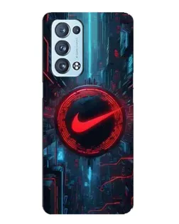 Чехол для OPPO Reno6 Pro 5G с картинкой «Техногенный стиль Nike»