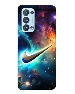 Чехол для OPPO Reno6 Pro 5G с картинкой «Космический Nike Swoosh»