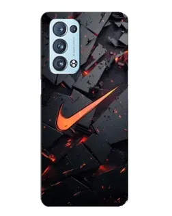 Чехол для OPPO Reno6 Pro 5G с картинкой «Nike — эффект разломов»