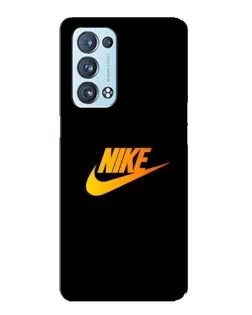 Чехол для OPPO Reno6 Pro 5G с картинкой «Золотой логотип Nike»