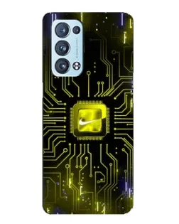 Чехол для OPPO Reno6 Pro 5G с картинкой «Nike — золотая искра»
