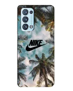 Чехол для OPPO Reno6 Pro 5G с картинкой «Тропический принт Nike»