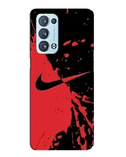Чехол для OPPO Reno6 Pro 5G с картинкой «Красные брызги Nike»