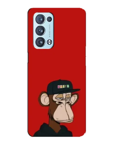 Чехол для OPPO Reno6 Pro 5G с картинкой «Bored Ape — красный фон» Чехол для OPPO Reno6 Pro 5G с картинкой «Bored Ape — красный фон»