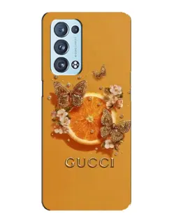 Чехол для OPPO Reno6 Pro 5G с картинкой «Gucci — золотые бабочки» Чехол для OPPO Reno6 Pro 5G с картинкой «Gucci — золотые бабочки»