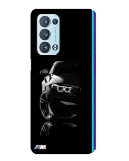 Чехол для OPPO Reno6 Pro 5G с картинкой «Силуэт BMW в темноте»