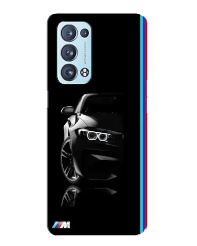 Чохол для OPPO Reno6 Pro 5G з картинкою «Силует BMW в темряві»