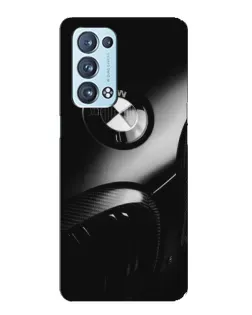 Чехол для OPPO Reno6 Pro 5G с картинкой «Эмблема BMW — макро»