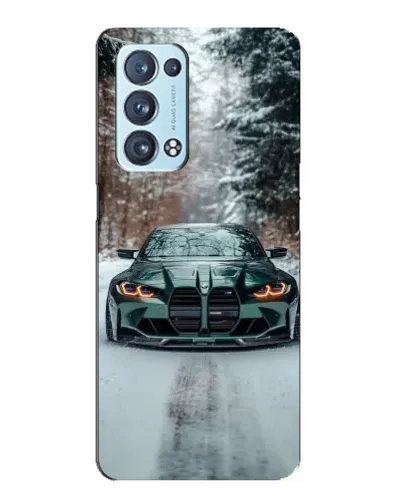 Чохол для OPPO Reno6 Pro 5G з картинкою «BMW у зимовому лісі»