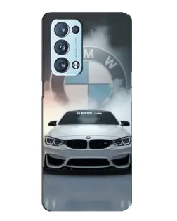 Чехол для OPPO Reno6 Pro 5G с картинкой «BMW в белом дыму»