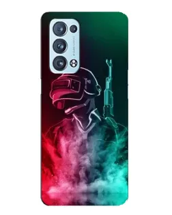 Чехол для OPPO Reno6 Pro 5G с картинкой «PUBG — огненный воин»