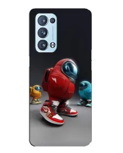 Чехол для OPPO Reno6 Pro 5G с картинкой «Among Us — 3D стиль»