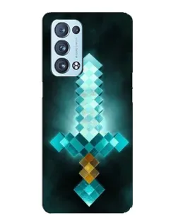 Чехол для OPPO Reno6 Pro 5G с картинкой «Алмазный меч неон»
