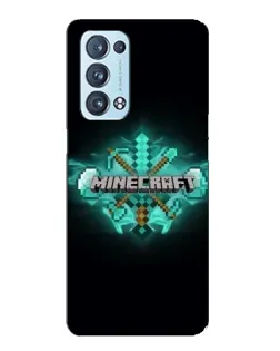 Чехол для OPPO Reno6 Pro 5G с картинкой «Minecraft Diamond лого»