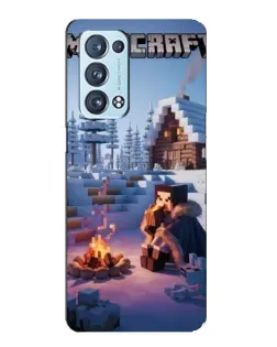 Чехол для OPPO Reno6 Pro 5G с картинкой «Зимний Minecraft»