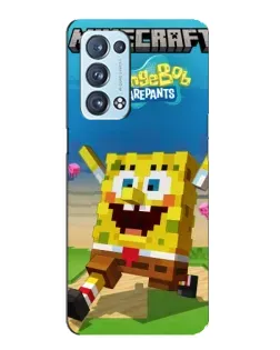 Чехол для OPPO Reno6 Pro 5G с картинкой «Губка Боб Minecraft»