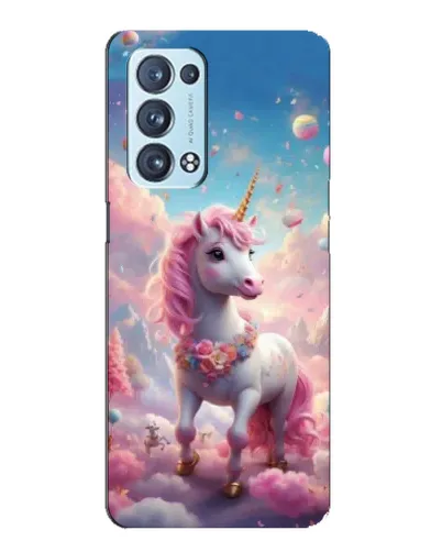 Чехол для OPPO Reno6 Pro 5G с картинкой «Единорог среди облаков»