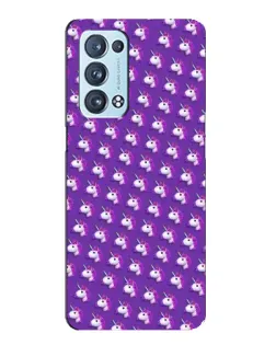Чехол для OPPO Reno6 Pro 5G с картинкой «Единороги на фиолетовом»
