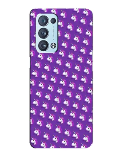 Чехол для OPPO Reno6 Pro 5G с картинкой «Единороги на фиолетовом»