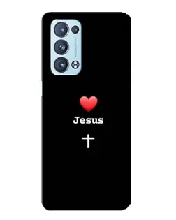 Чехол для OPPO Reno6 Pro 5G с картинкой «Сердце - Jesus» Чехол для OPPO Reno6 Pro 5G с картинкой «Сердце - Jesus»