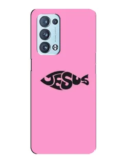 Чехол для OPPO Reno6 Pro 5G с картинкой «Розовый символ  Jesus»