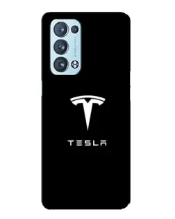 Чохол для OPPO Reno6 Pro 5G з картинкою «Tesla White Logo»