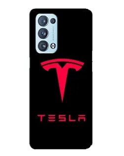 Чохол для OPPO Reno6 Pro 5G з картинкою «Tesla Red Logo»